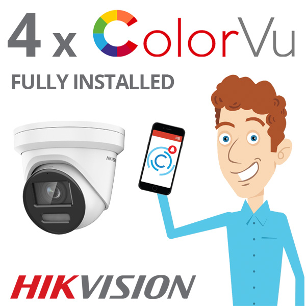 4 x Camera Hikvision ColorVu 8MP (4K) IP CCTV System