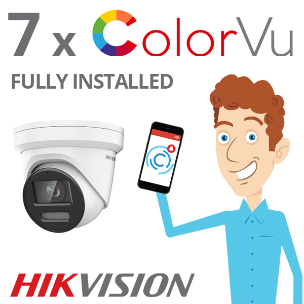 7 x Camera Hikvision ColorVu 8MP (4K) IP CCTV System